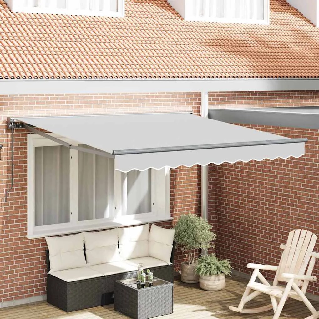 vidaXL Estrutura de Toldo Semi-Cassete Retrátil, Operada Manualmente, em Metal