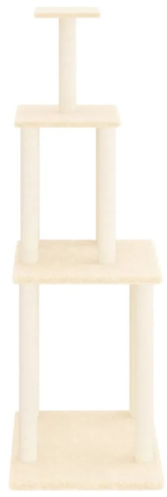Árvore para gatos c/ postes arranhadores sisal 149 cm cor creme