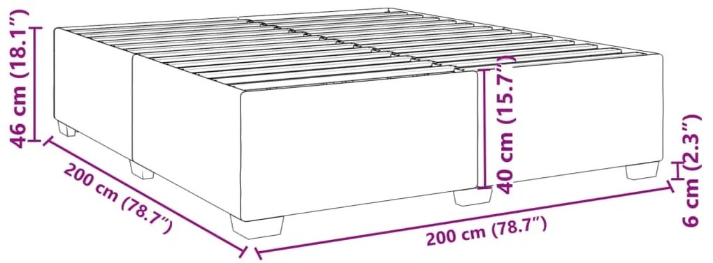 Estrutura de cama sem colchão 200x200 cm tecido castanho-escuro