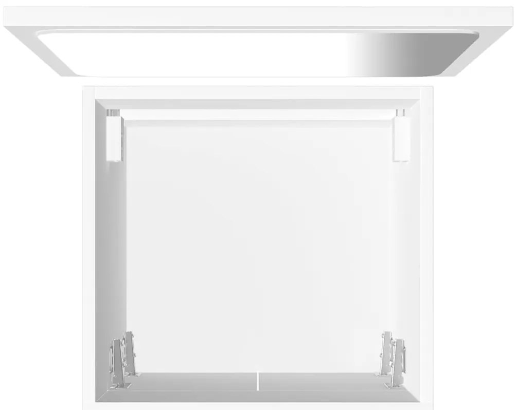 2 pcs conj. móveis de casa de banho derivados de madeira branco