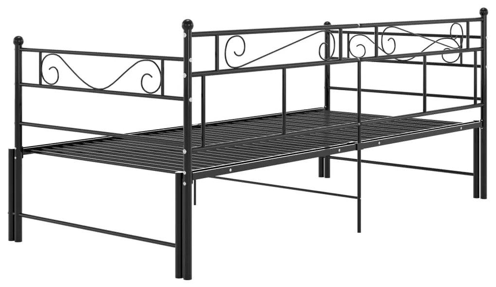 Estrutura sofá-cama de puxar 90x200 cm metal preto