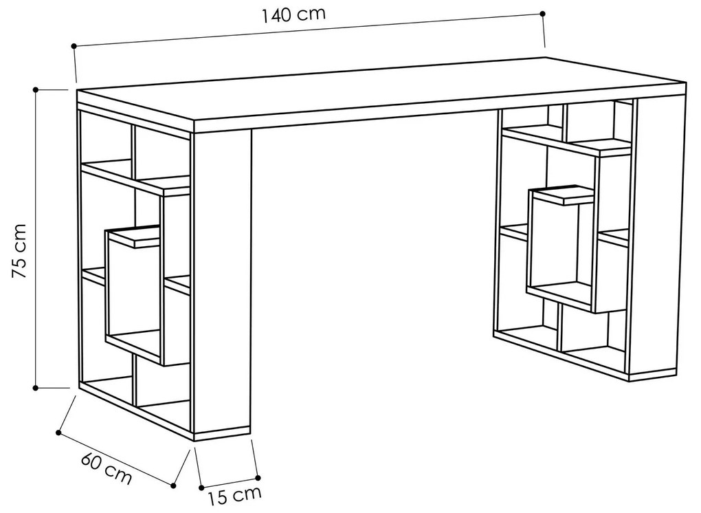 Secretária Lima – Branco e Antracite – 120x75,4x60 cm