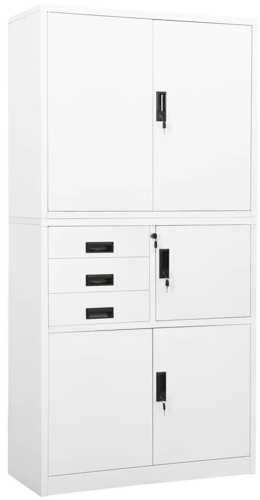 Armário de escritório 90x40x180 cm aço branco