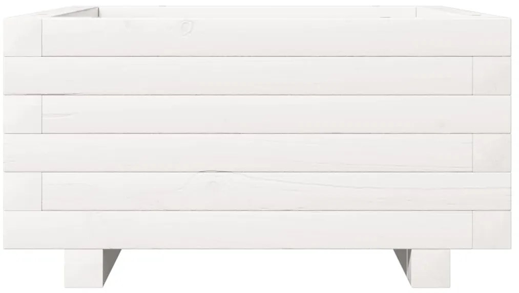 Vaso/floreira de jardim 50x50x26,5 cm pinho maciço branco
