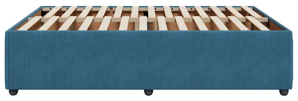 Estrutura de cama 140x200 cm veludo azul