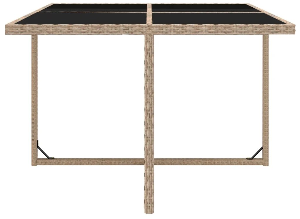 5 pcs conjunto jantar exterior com almofadões vime PE bege