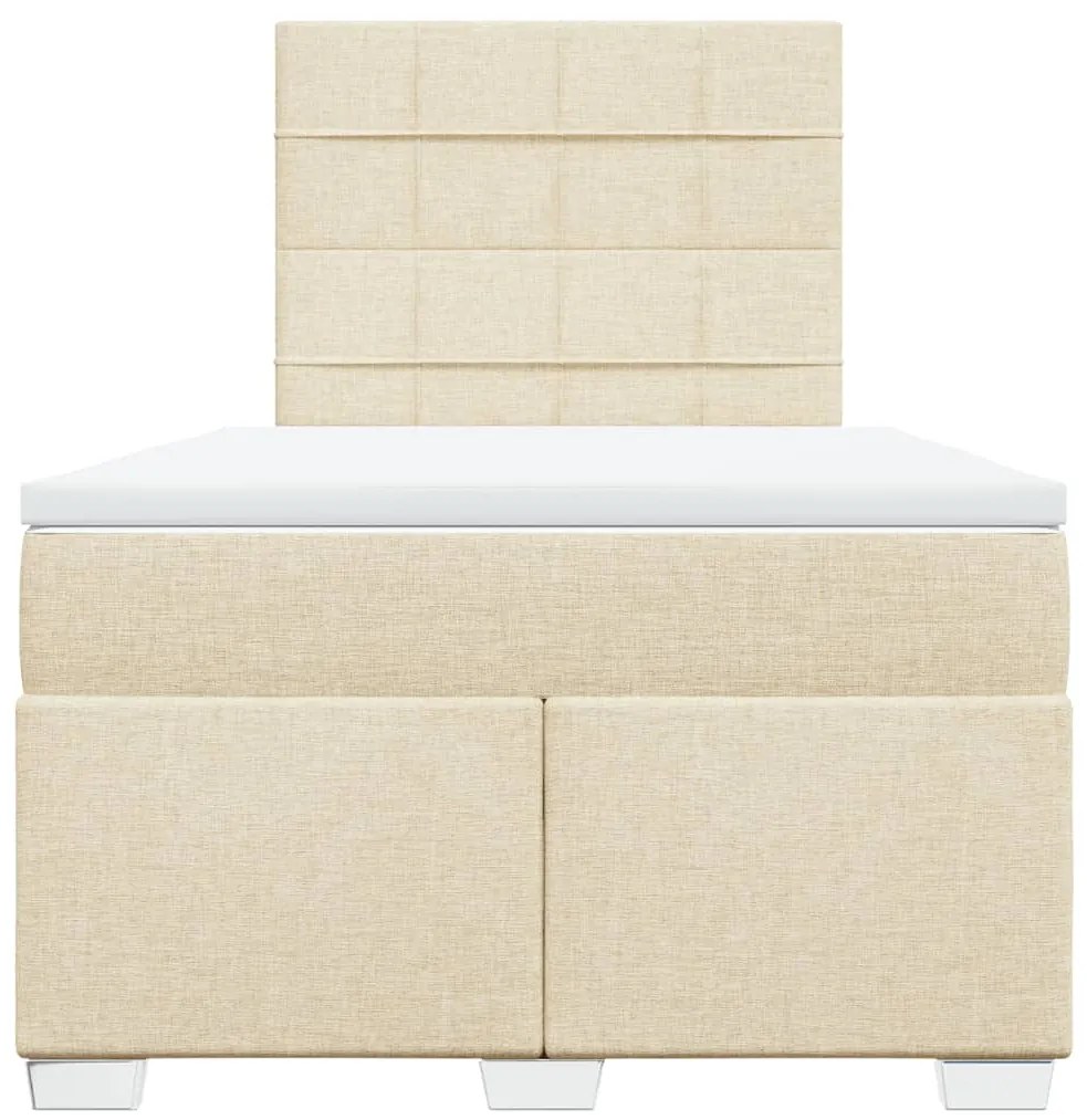 Cama boxspring com colchão 120x190 cm tecido cor creme