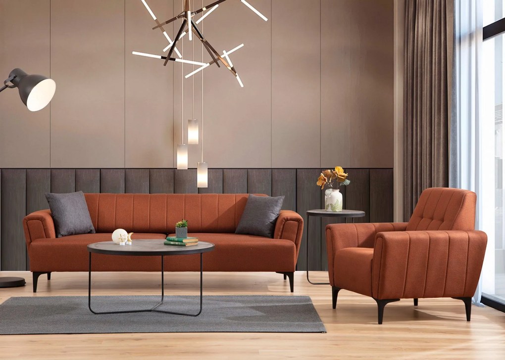 Sofá-cama de 3 Lugares Hamlet – Vermelho Telha – 230x95x77 cm