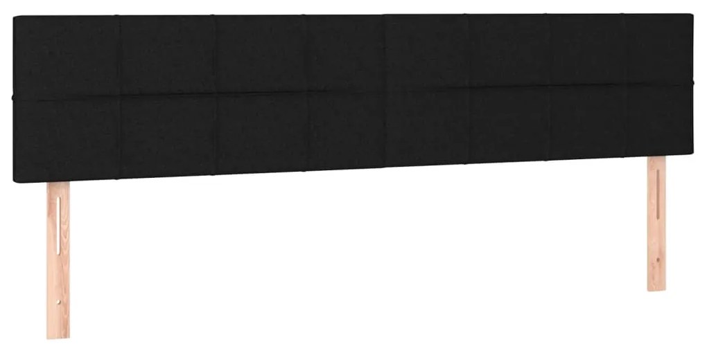 Cabeceira de cama c/ luzes LED tecido 200x5x78/88 cm preto