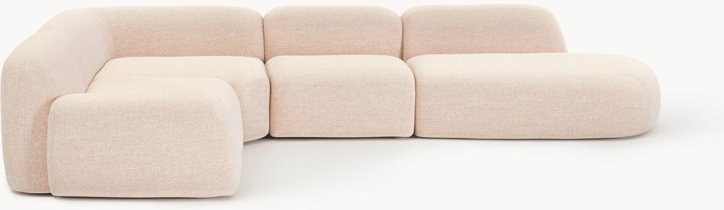 Sofá de canto modular XL em bouclé Wolke