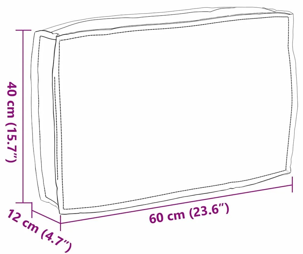 Almofada de Pallet Creme para Encosto 60 x 40 x 12 cm Oxford