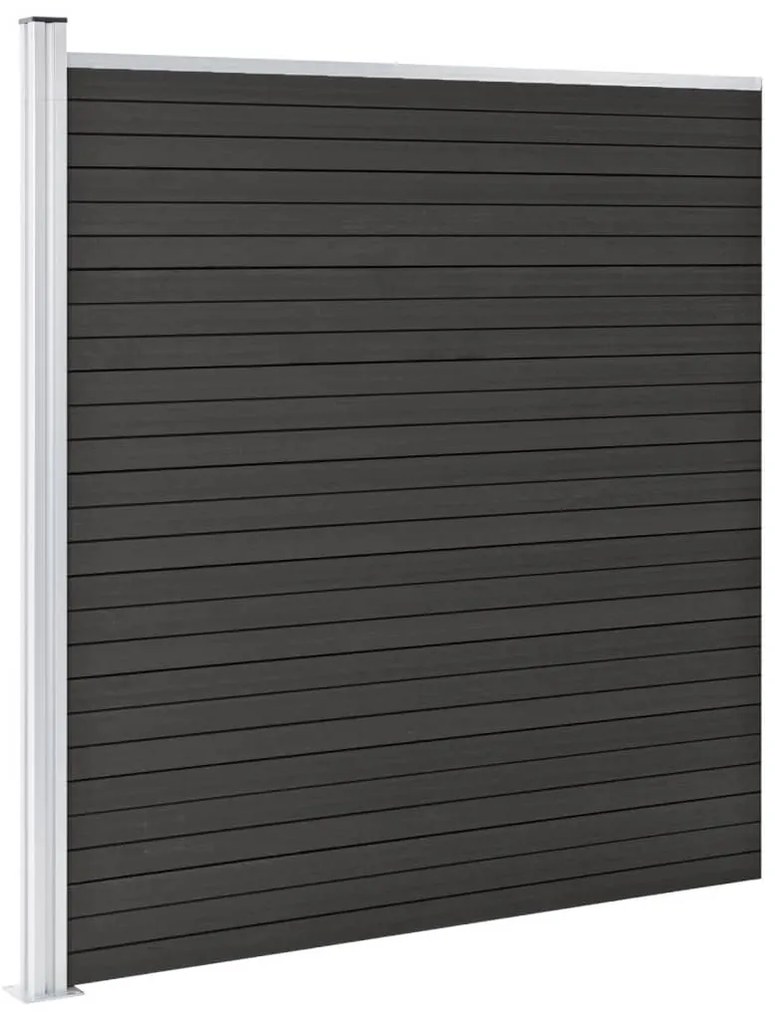 Painel de vedação para jardim 175x186 cm WPC cinzento