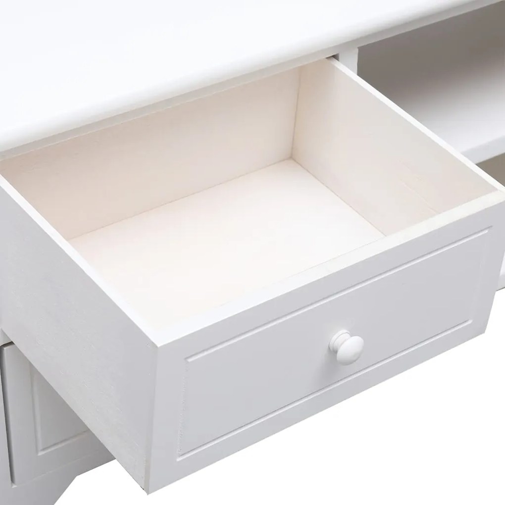 Móvel de TV 108x30x40 cm madeira paulownia maciça branco