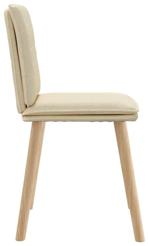 Cadeiras de jantar 6 pcs tecido cor creme