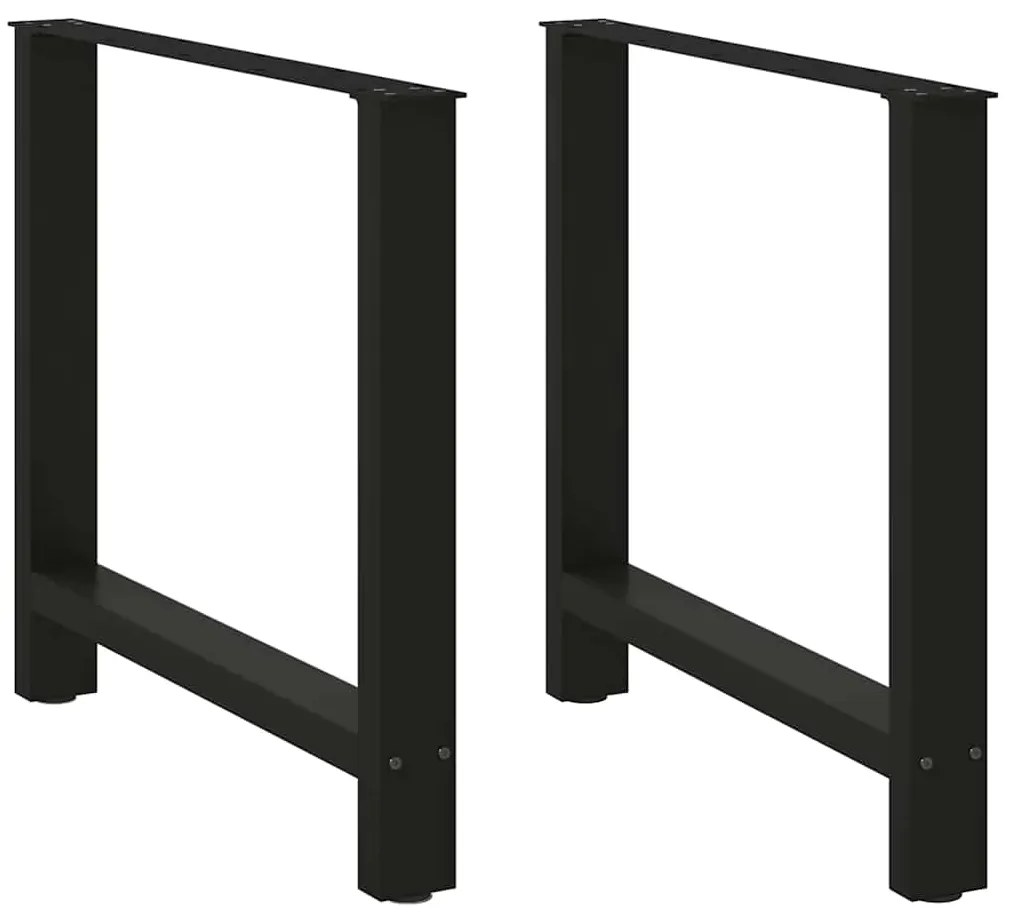 Pés para mesa de jantar pretos 2 peças 80x(72-73) cm aço