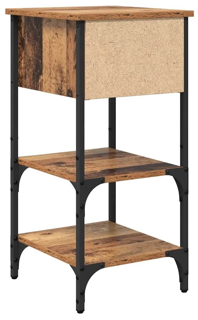 Mesa de Cabeceira Madeira Velha 34x36x70 cm Madeira Engenheirada