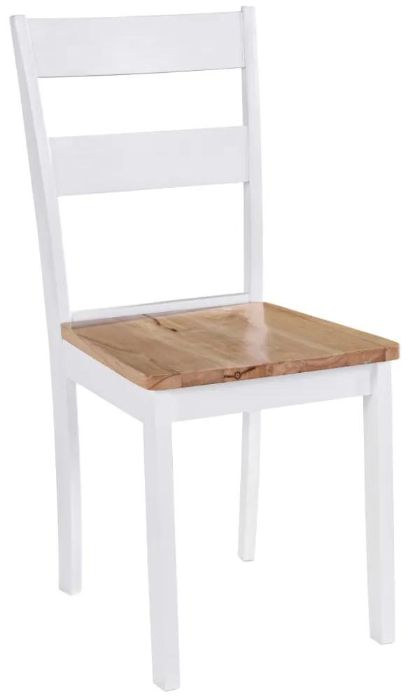 Cadeiras de jantar 4 pcs madeira de seringueira maciça branco