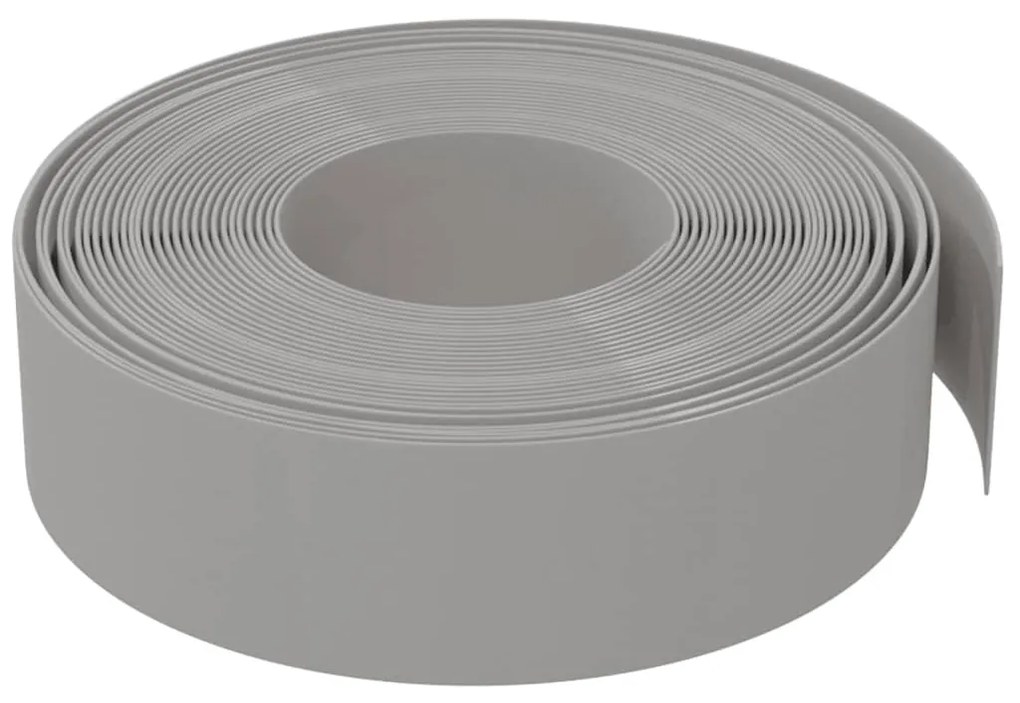 Bordas de jardim 5 pcs 10 m 15 cm polietileno cinzento