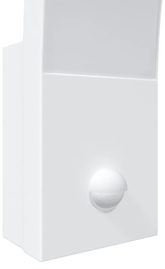 Candeeiros parede LED exterior c/ sensor 2 pcs alumínio branco