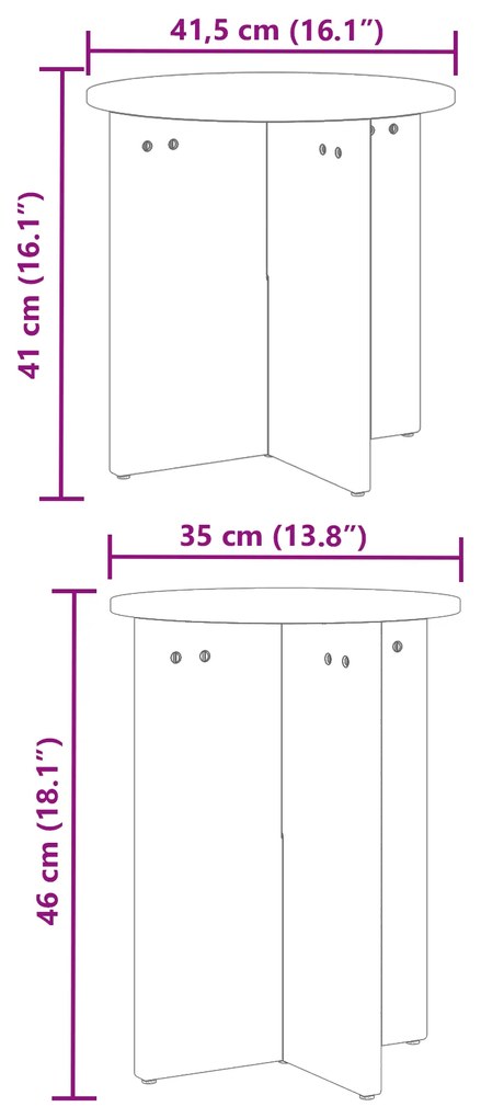Conjunto de Mesas de Café 2 pcs Branco 41,5 x 41,5 x 41 cm
