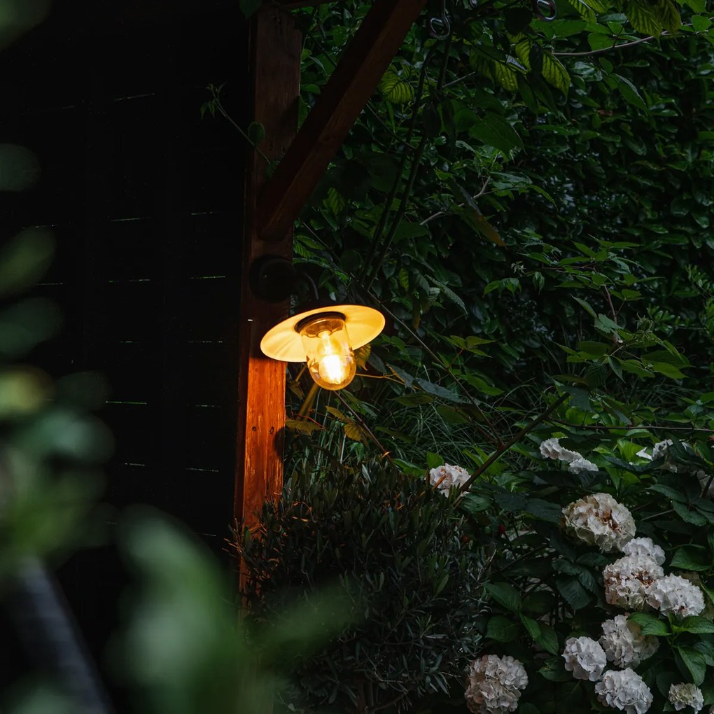 Candeeiro de parede exterior preto IP44 - Munich