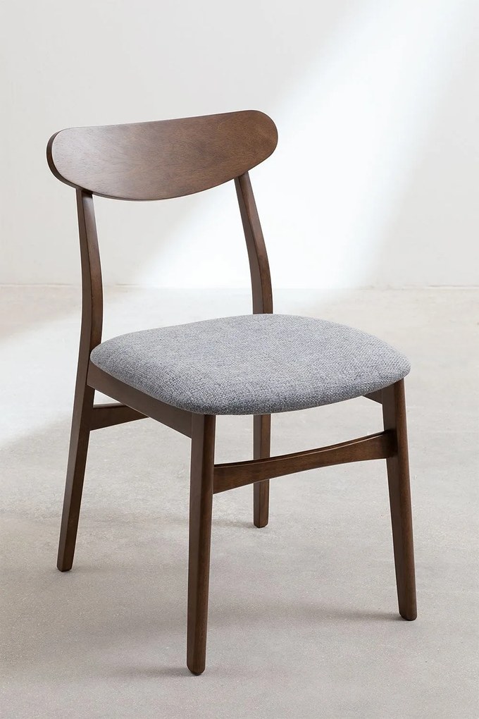 Conjunto de 2 Cadeiras Klod - Madeira Escura - Design Nórdico