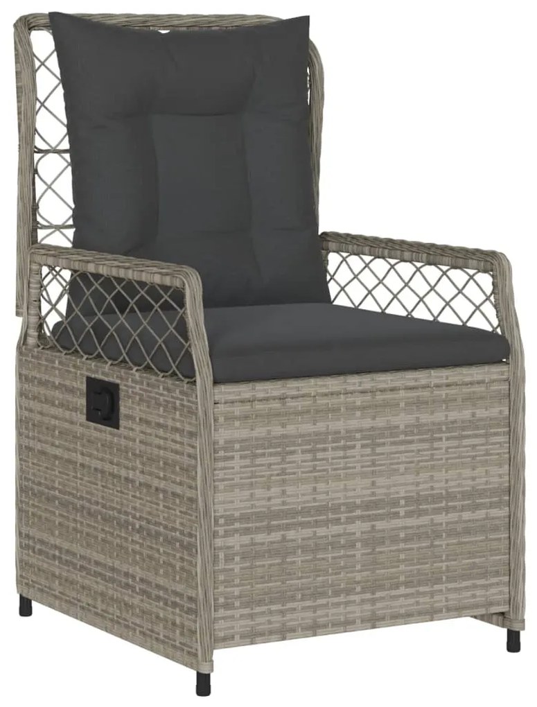 3 pcs conjunto de jantar p/ jardim c/ almofadões cinzento claro