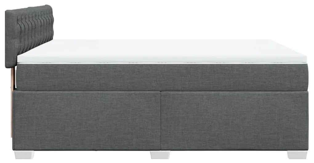 Cama com molas/colchão 140x200 cm tecido cinzento-escuro