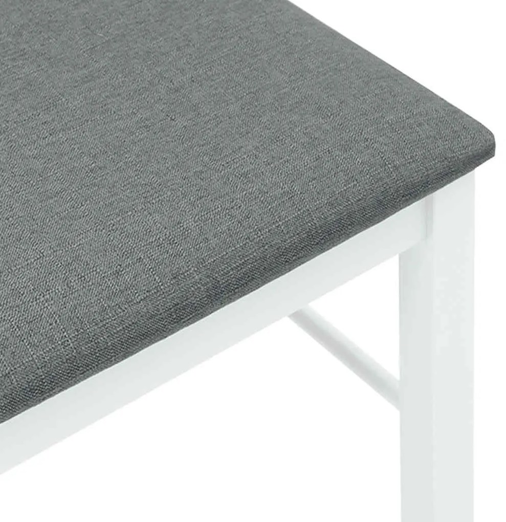 Cadeiras de jantar com almofadões 2 pcs madeira maciça branco