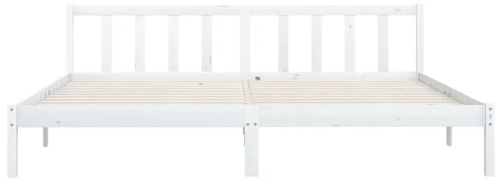 Estrutura de cama super king 180x200 cm pinho maciço branco