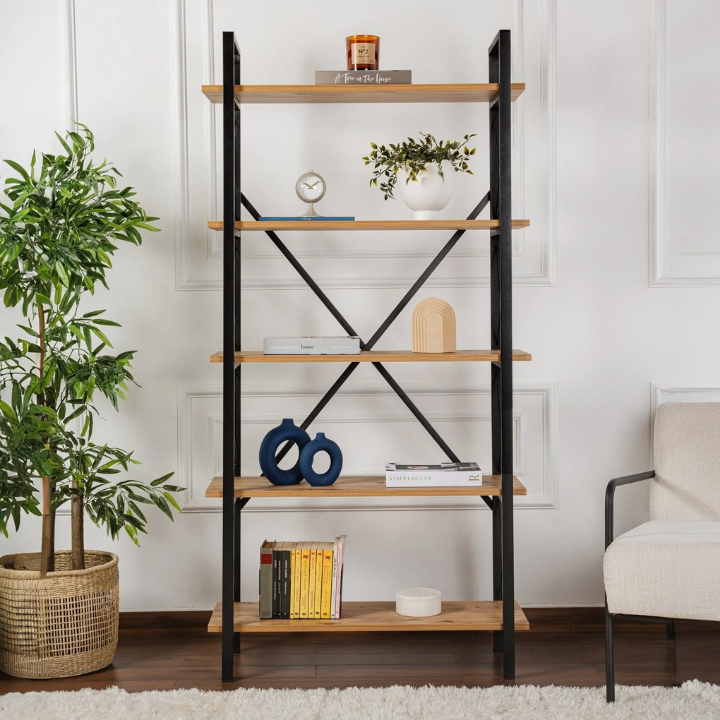 Estante Elysian – Atlantic Pine Black – 90x180x33,5 cm