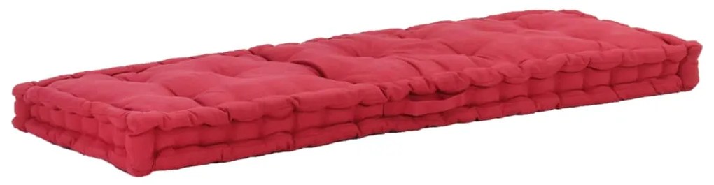 vidaXL Almofadão p/ móveis de paletes algodão 120x40x7 cm bordô