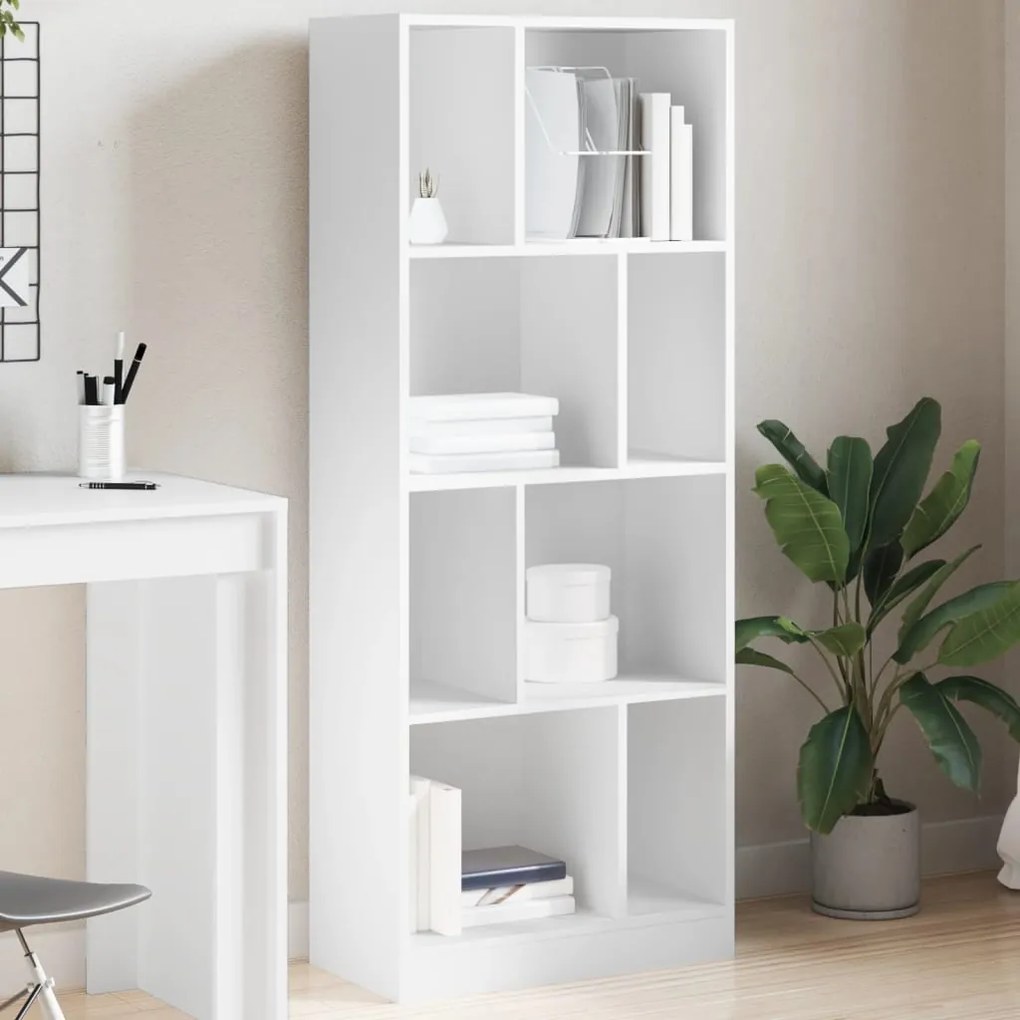vidaXL Estante 57x28,5x141 cm derivados de madeira branco