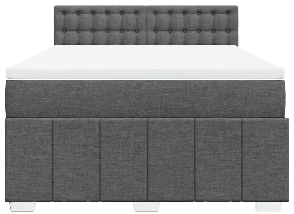 Cama com molas/colchão 140x200 cm tecido cinzento-escuro