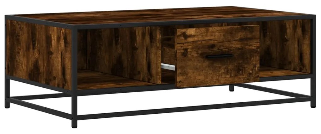 Mesa de centro 100x57x35cm deriv. madeira/metal carvalho fumado
