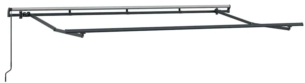 Toldo Retrátil Riscas Manual Azul e branco Antracite 350 x 200 cm