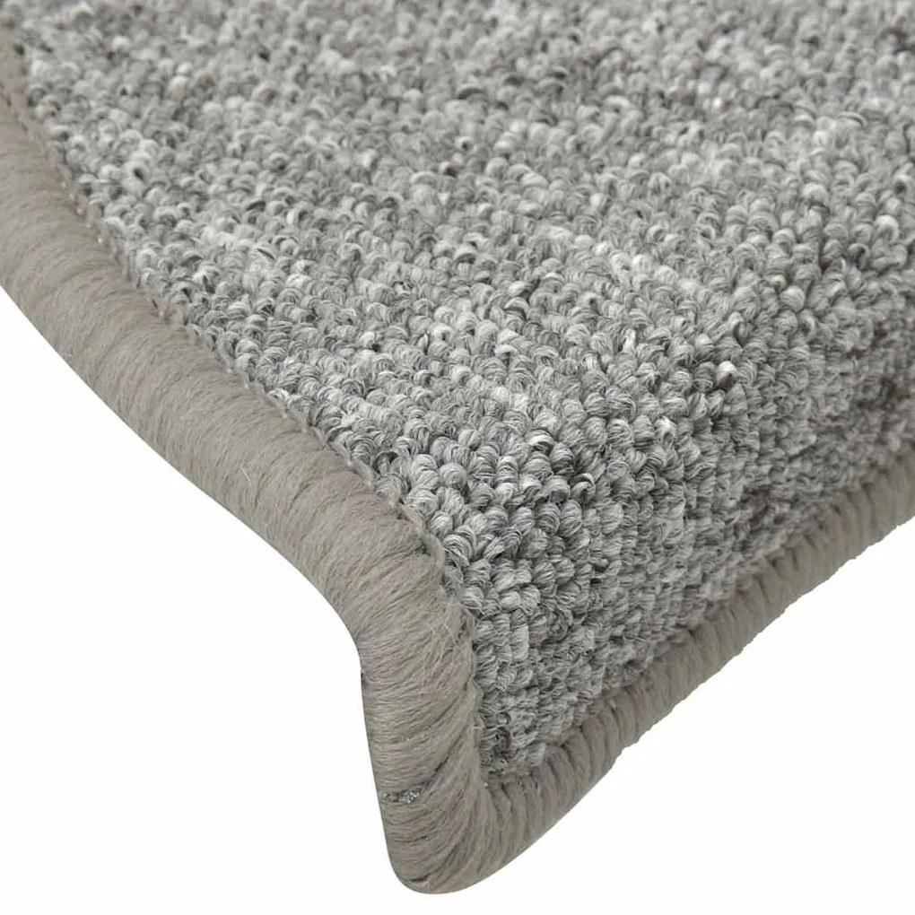 Tapetes de escada 30 pcs 56x17x3 cm cinzento-claro