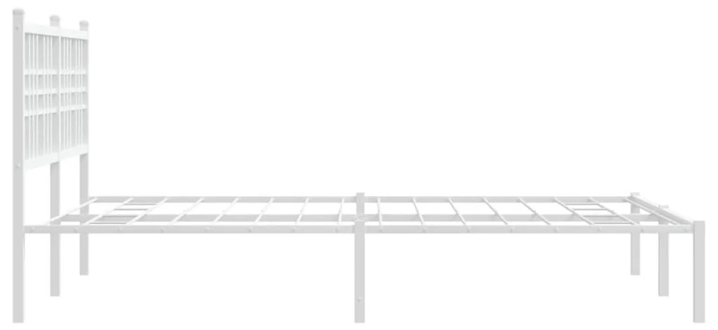 Estrutura de cama com cabeceira 140x190 cm metal branco