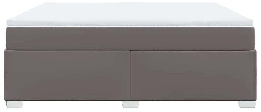 Cama com molas/colchão 180x200 cm couro artificial cinza