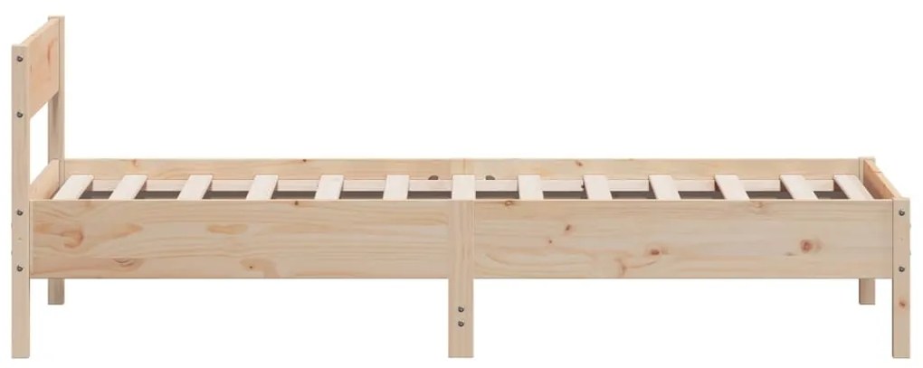 Estrutura de cama com cabeceira 90x190 cm pinho maciço