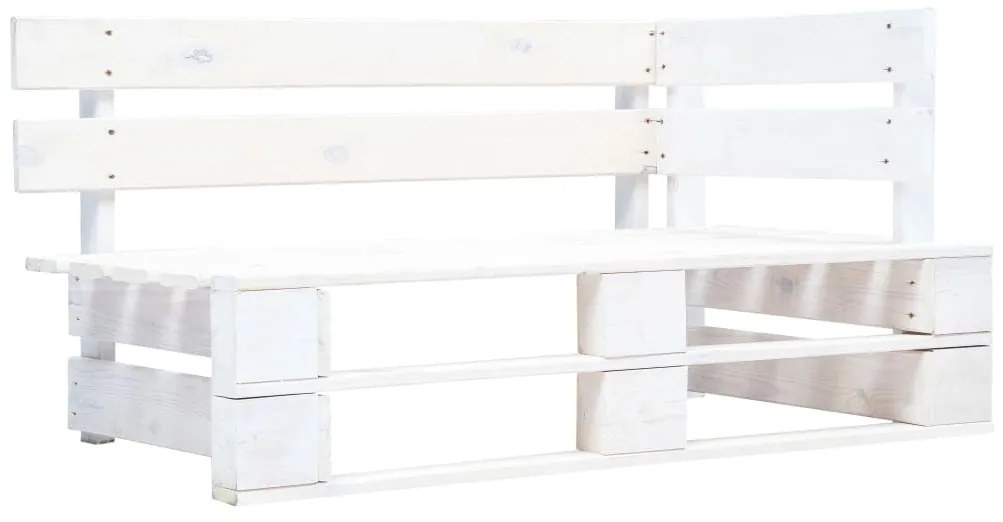 vidaXL Banco de canto em paletes para jardim madeira branco