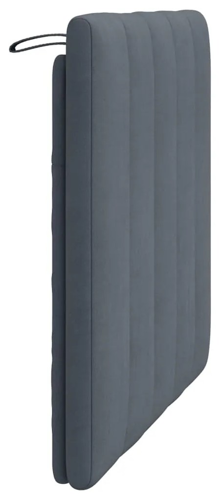 Almofadão de cabeceira 90 cm veludo cinzento-escuro