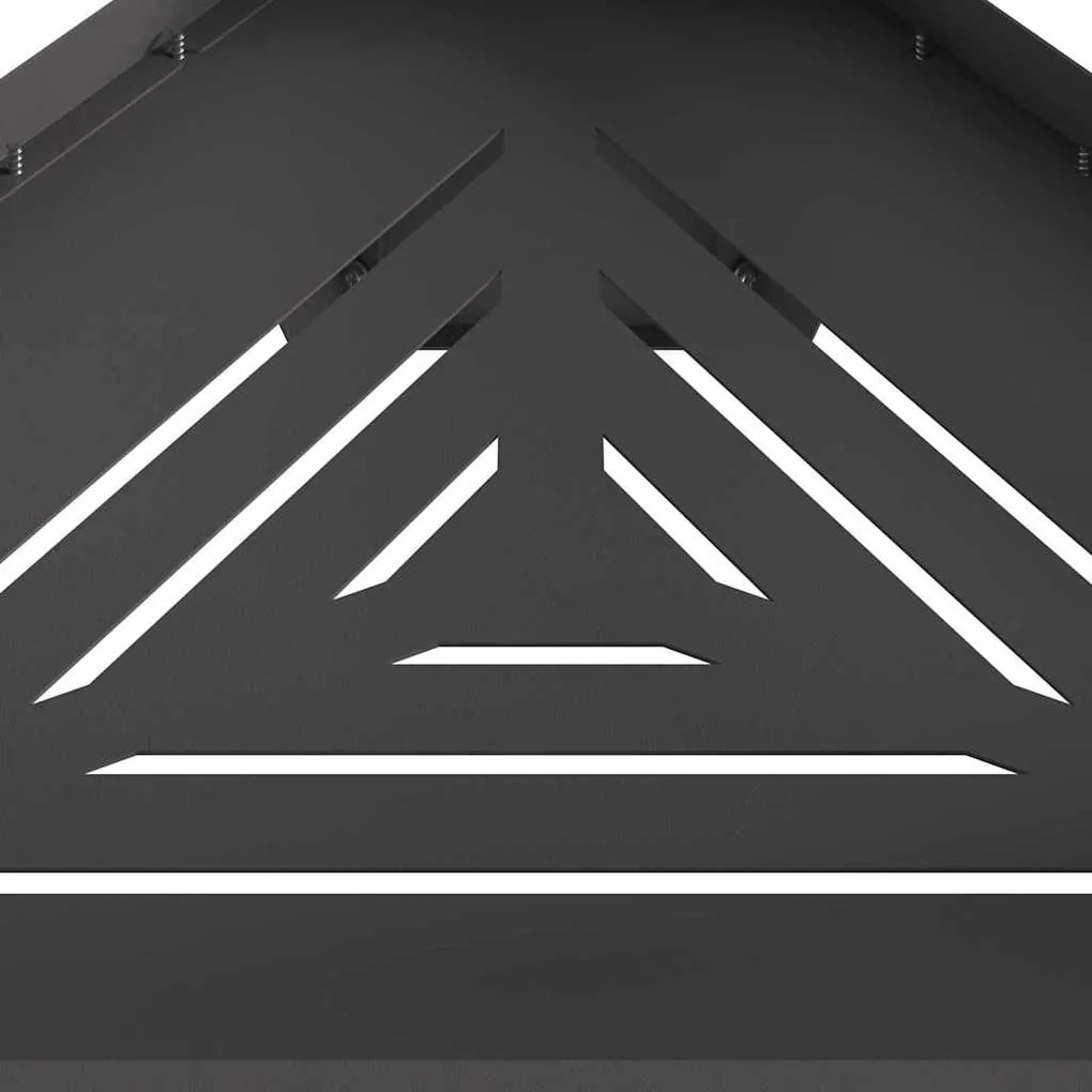 Fire Pit com Chaminé Preto 50x43x52 cm Aço