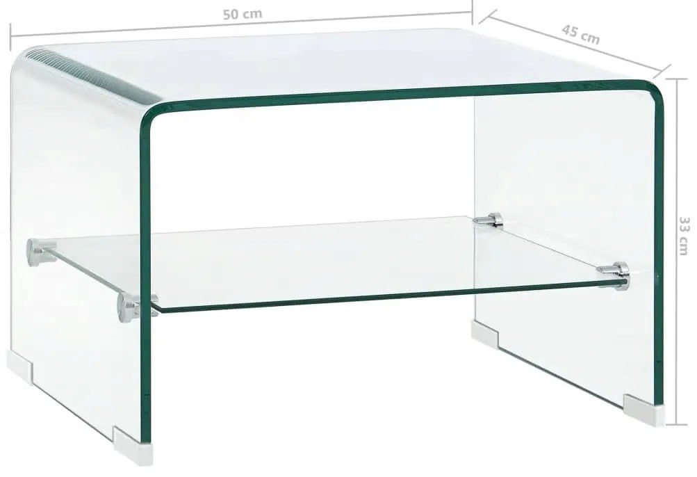 Mesa de centro 50x45x33 cm vidro temperado transparente