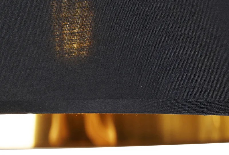 Candeeiro de arco moderno preto com dourado - Arc Basic Moderno