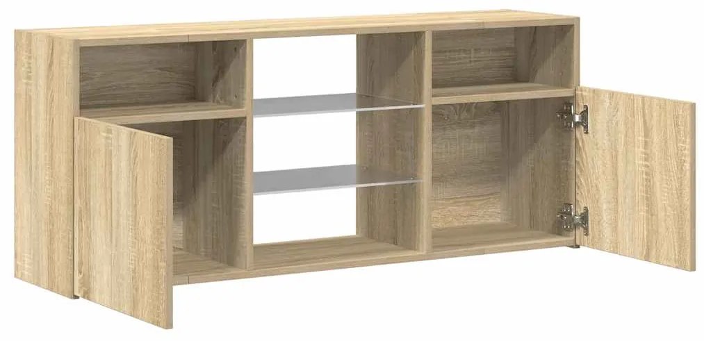 Móvel de TV com luzes LED 120x30x50 cm carvalho sonoma