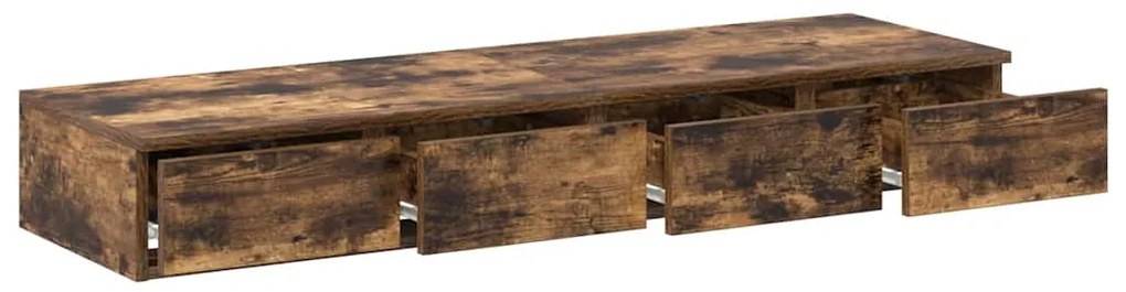Gavetas de Cama vidaXL Carvalho Fumado 120x36,5x16,5 cm Madeira Engenh