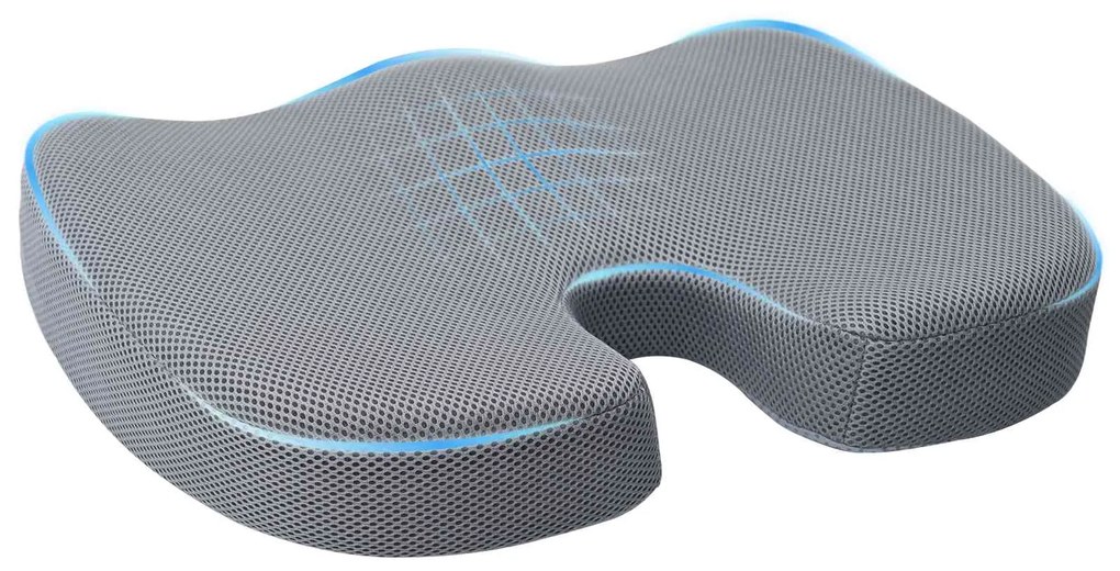 vidaXL Almofada assento Cinzento 47 x 37 x 8 cm Com rede