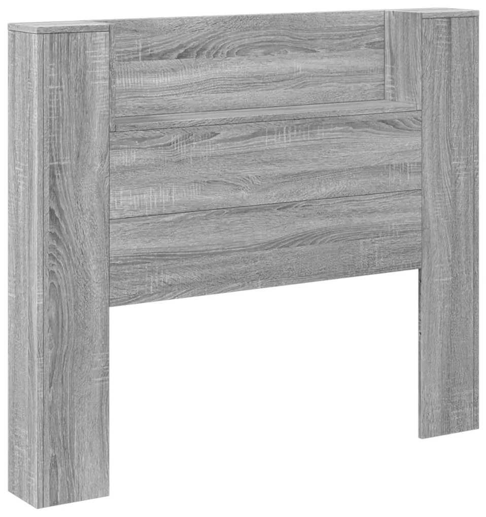 Armário de cabeceira c/ luzes LED 120x16,5x103,5cm cinza sonoma