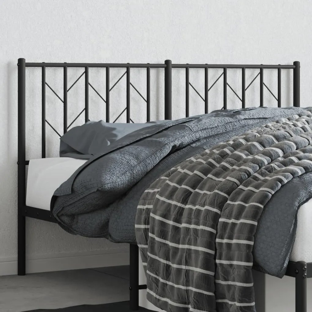 vidaXL Cabeceira de cama 140 cm metal preto